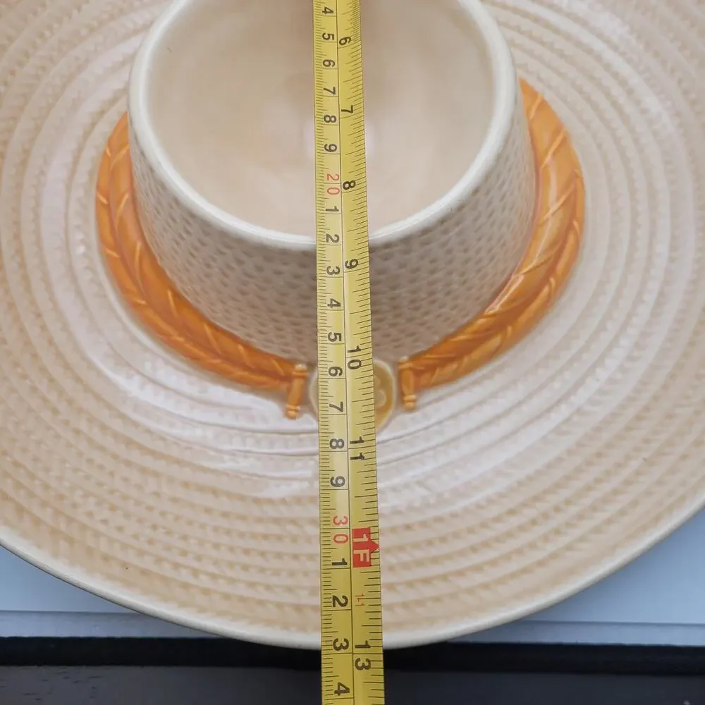 Vintage Metlox California USA Hat Sombrero Chip and Dip Dish MCM Cinco De Mayo